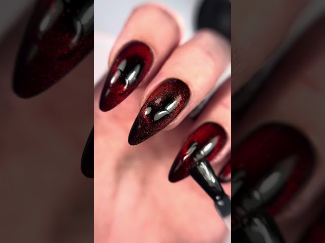 Creating magic with a dazzling heart ❤️ effect! using Brunson Exotic Red Cat Eye Gel Polish  💫💅