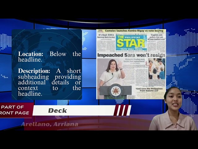 Part of the Newspapers' Front Page | A. Arellano, M. Fulgencio, JP Ilangilang, C. Sinagose