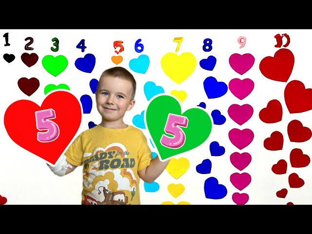 Learning Numbers and Colors with Mark: Fun Art with Hearts!