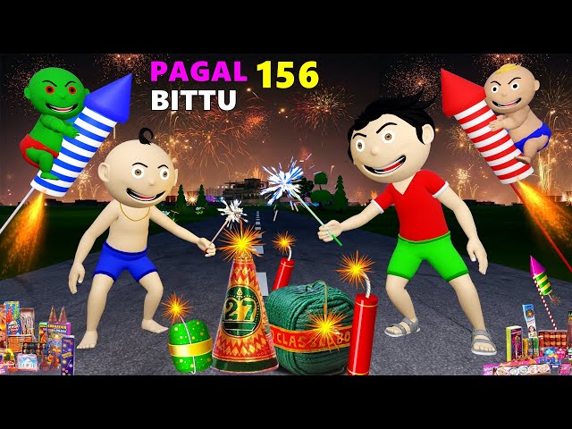 Pagal Bittu Sittu 156 | Diwali Ke Patakhe Cartoon | Patakhe Wale Cartoon | Bittu Sittu Toons