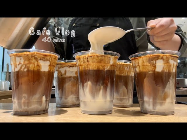 Cafe Vlog | 🤎🍦 40-Min Korean Cafes Famous for Cream Lattes 🍦🤎