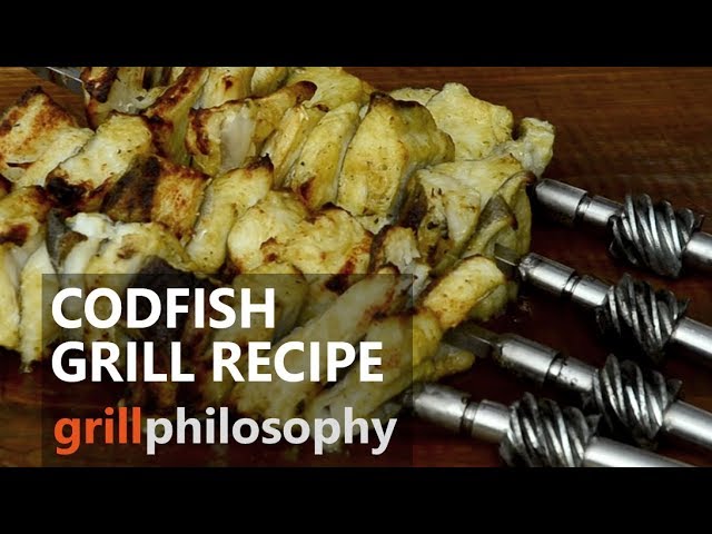 Cod fish with skordalia (Greek garlic dip with bread) grill recipe | Grill philosophy