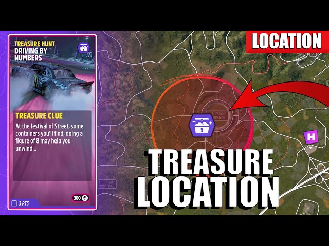 Forza Horizon 5 TREASURE HUNT DRIVING BY NUMBERS - Chest Location (Autumn Season)