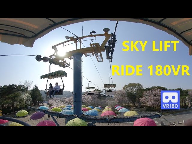 3D 180VR 4K Sky Lift ride at Amusement Park