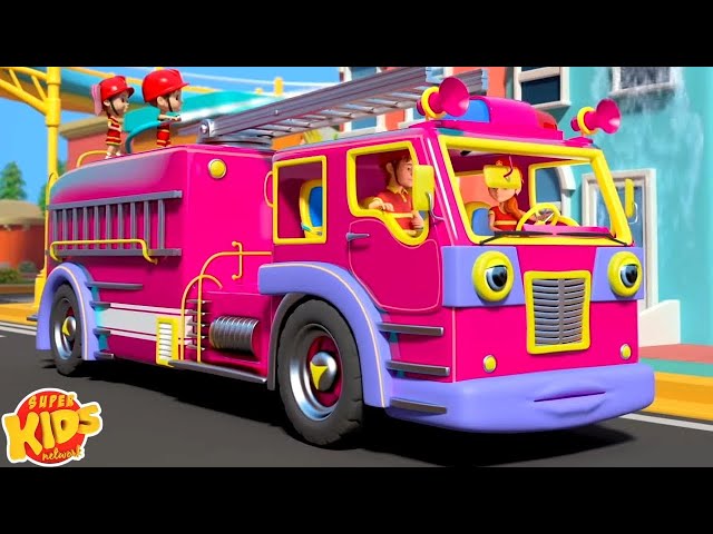 Wheels on the Fire Truck Song | CoCokids Nursery Rhymes & Kids Songs