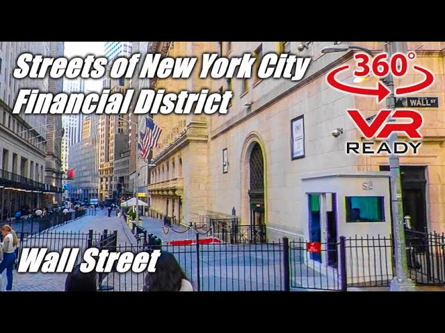 VR 360° NYC Virtual Cycling - Streets of New York City | Financial District | Wall Street