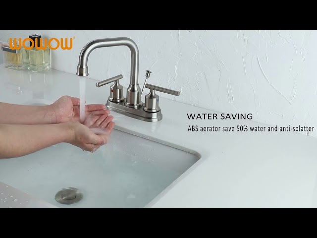 WOWOW Centerset Bathroom Faucet With Pop-Up Drain Assembly