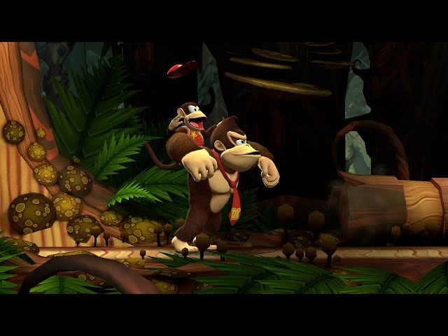 Donkey Kong Country Returns HD - Longshot Launch and Springy Spores (Switch Gameplay)