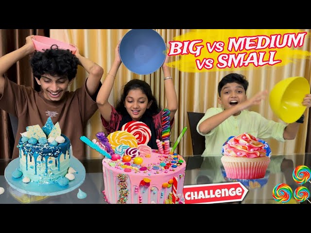 LARGE Vs MEDIUM Vs SMALL FOOD CHALLENGE 😆 FUNNY FOOD CHALLENGE 🤣 MINSHAS WORLD