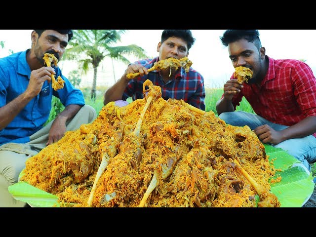 MUTTON BIRYANI | Mutton Leg Biryani Recipe | Traditional Mutton Biryani | Cooking Skill Village Food