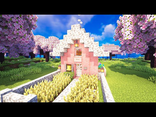 Minecraft I How to Build a Cherry Blossom Starter House !!