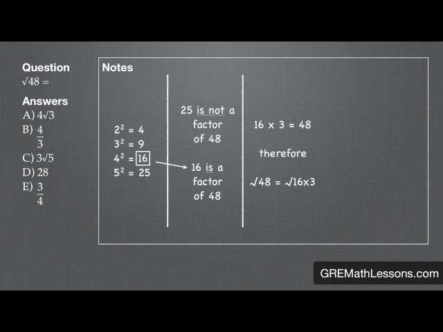 GRE Math Lesson #3: Simplifying Square Roots the Easy Way