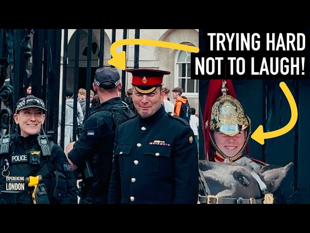 KINGS GUARD & CORPORAL HOLD BACK LAUGH WHEN HORSE DID THIS! | Horse Guards, Royal guard, Kings Guard