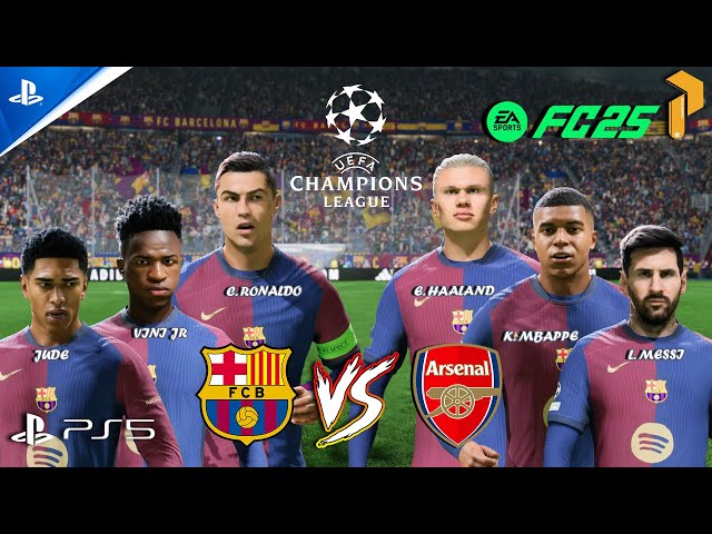 FC 25 - Barcelona Vs Arsenal - Ft. Ronaldo, Messi, Mbappe | Champions League 24/25 | PS5™ [4K60]