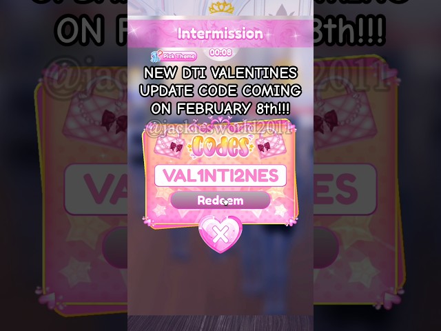 *NEW* VALENTINES DTI UPDATE CODE!!! #roblox #dti #dresstoimpress #valentine #new #dticodes #update