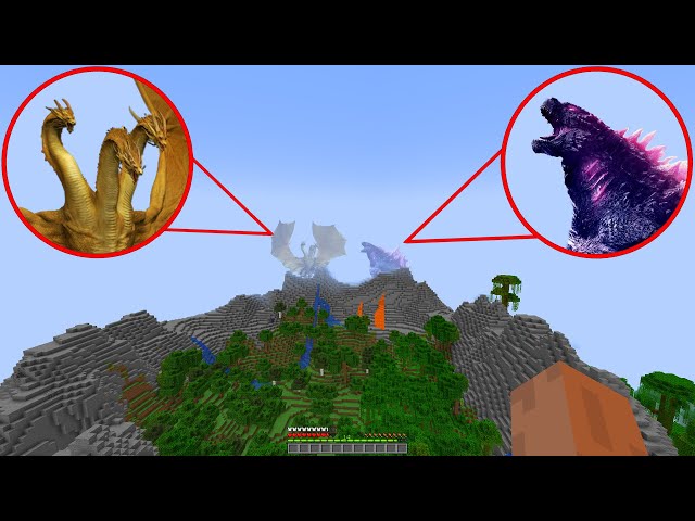 Godzilla vs King Ghidorah in Minecraft