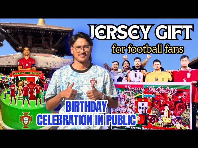 CRISTIANO RONALDO BIRTHDAY CELEBRATION ON PUBLIC || FIRST GIVEAWAY ON PUBLIC || #hbd #cr7 #celebrate