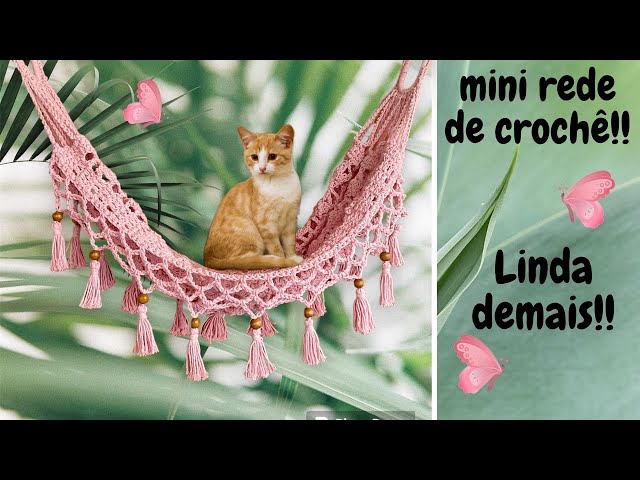 Mini rede de crochê - linda e fácil de fazer!!! Modelo 2 - #crochetutorial