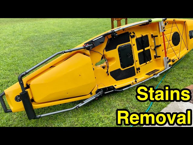 How to remove tough dirty stains on your fishing kayak.