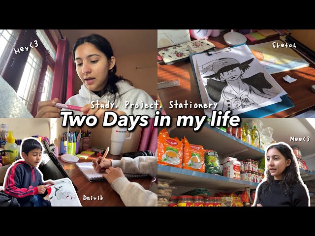 Two days in my life 💗 Study with me 📚 Daivik school project ⭐️🫧