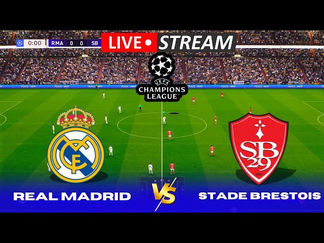 EN VIVO🔴: Real Madrid Vs Stade Brestois 29 | UEFA CHAMPIONS LEAGUE 24/25 |Match Simulation Gameplay|