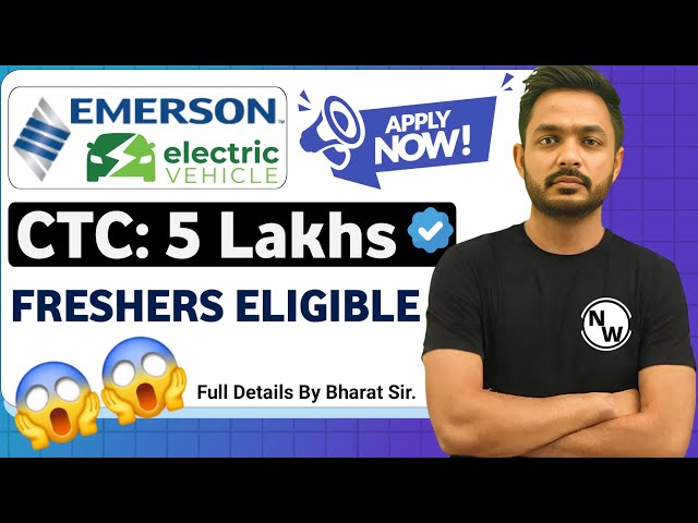 Emerson Hiring Freshers 2025 | CTC: 5Lakhs | Mnc Jobs| Latest Jobs | EV Jobs | Freshers Jobs 2025