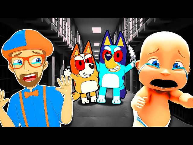 Baby and Blippi Escape Bluey & Bingo Prison!