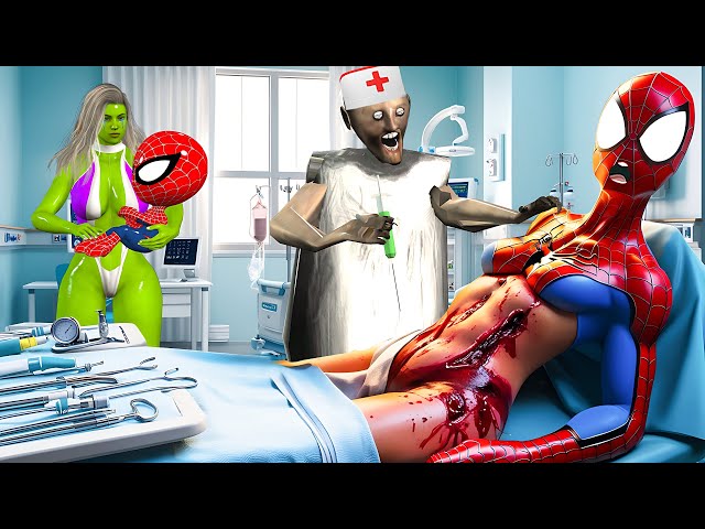 Hulk vs Spider-Man: Spider-Girl's R.I.P Moment in Granny's Hospital | Horror Comedy Animation