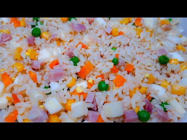 Cold Salad Rice. Summer Rice Salad Recipe For The Hot Summer.