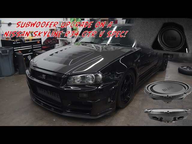 Nissan Skyline R34 V-Spec gets subwoofer upgrade!