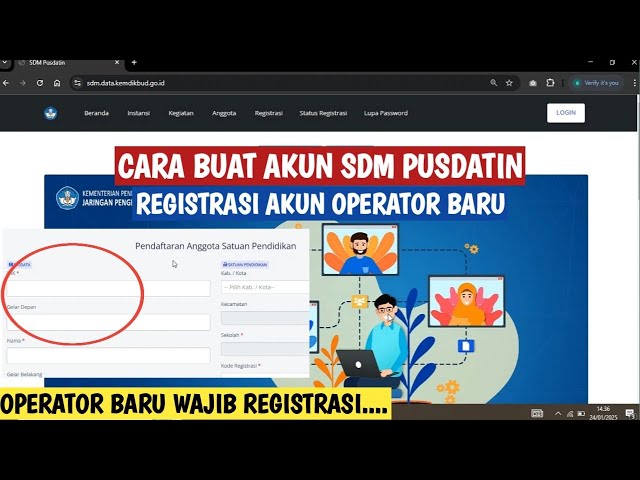 CARA MEMBUAT AKUN SDM PUSDATIN UNTUK OPERATOR BARU