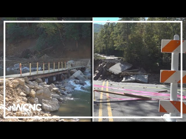 Bridge made up of flatbed trailers keeps NC, TN supply chain alive