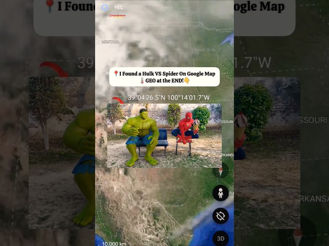 I Found a Giant Spider Man VS Hulk On Google Map And Google Earth #shorts #amazingmapsviralvideo