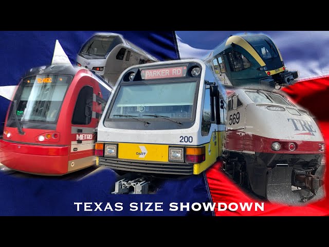 Trains in Texas: DART, TRE, TEXRail, Houston METRORail, Austin Capital Metrorail, DCTA A-train, 4K