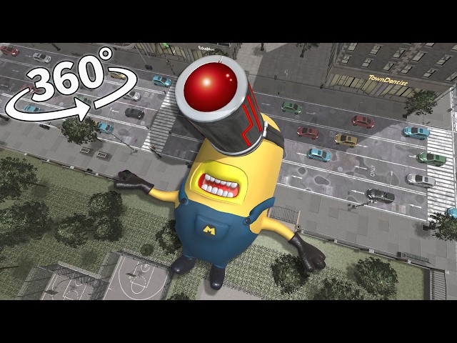 Mega Minions Mel appear in the city! 360° VR