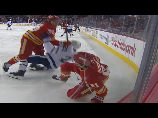 Jake McCabe Drills Kevin Rooney