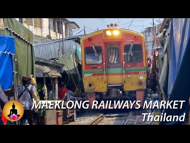 Maeklong Railway Market located near Bangkok, the market is literally built around a train track