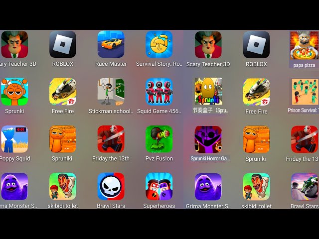 Grimace Monster Scary,Stick War Legacy,Scary Teacher,Hill Climb,Join & Clash,Squid Game 456,Among Us