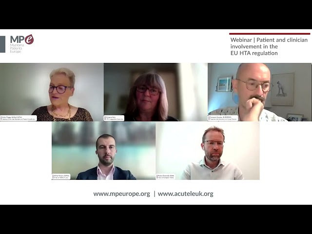 MPE and ALAN webinar | Patient and clinician involvement in the EU HTA regulation