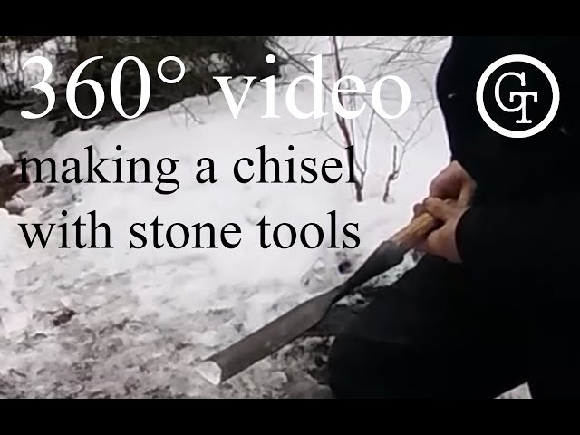 making a chisel using stone tools