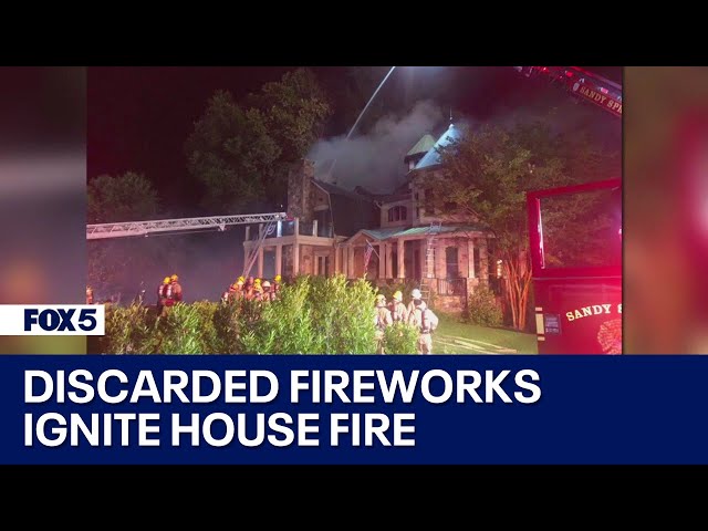 Discarded fireworks ignite house fire