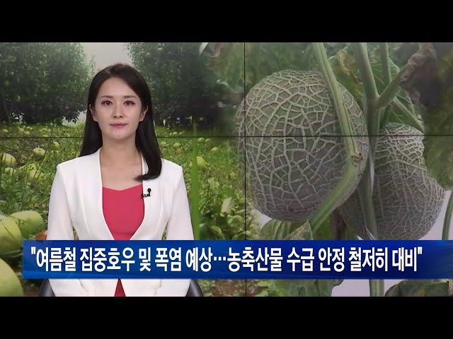 “여름철 집중호우 및 폭염 예상…농축산물 수급 안정 철저히 대비”