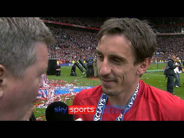 Gary Neville after winning his last Premier League title