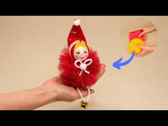 How to make a pom pom doll easily - DIY a cute gift!