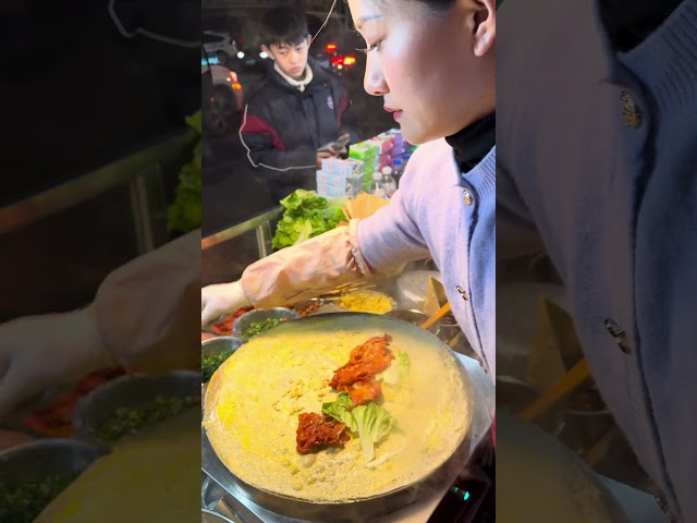 🥰 Satisfying with delicious egg pancake 🥳 #streetfood #satisfying #satisfyingvideo