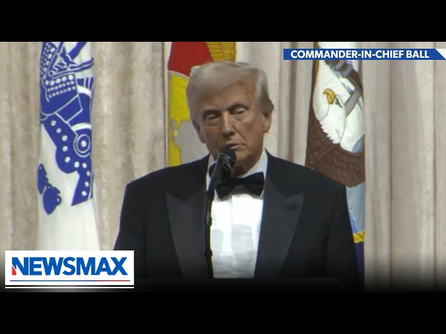 President Trump salutes the military at Commander-in-Chief Ball