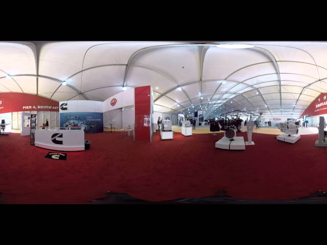 A 360-Degree View of the Cummins Booth at Miami International Boat Show 2016