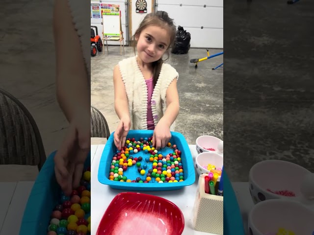 ASMR Cute Baby Girl Playing Colorful Gumball Candy #baby #satisfying #asmr #shorts #babygirl #asmr