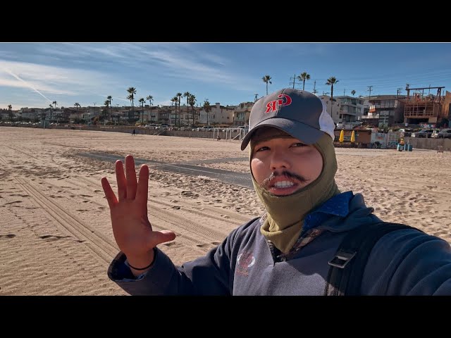 SURF DAY at Manhattan Beach, California | Chuck Lee Car Camping Adventures