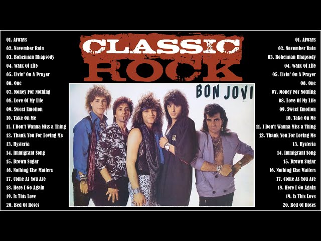 Classic Rock 80s and 90s - The Best Classic Rock Songs Are Selected